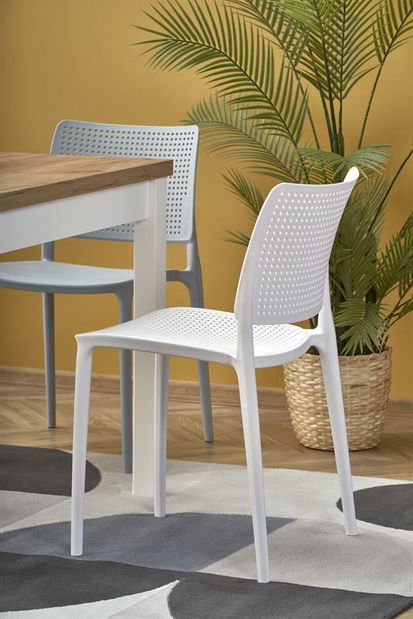 Rozkladací jedálenský stôl 90-125 cm Tango (biela) (pre 4 osôby)