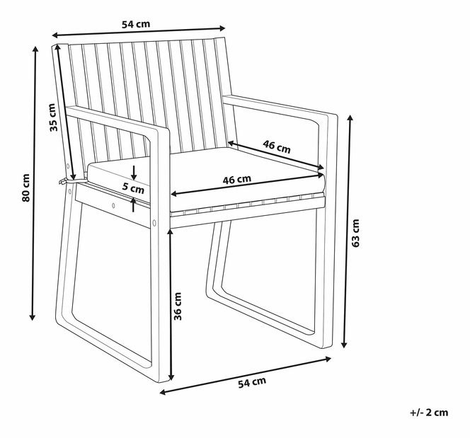 Vrtna stolica Sasan (svijetlo smeđa) (sivi jastučić)