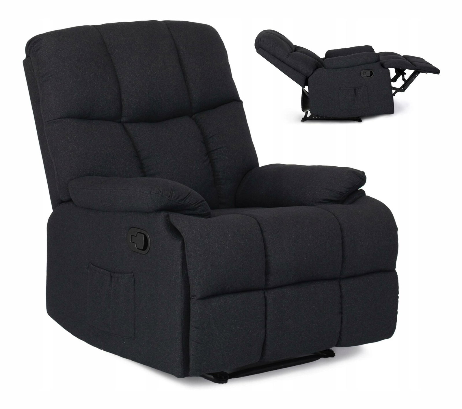 Állítható fotel Repraducida (fekete) 