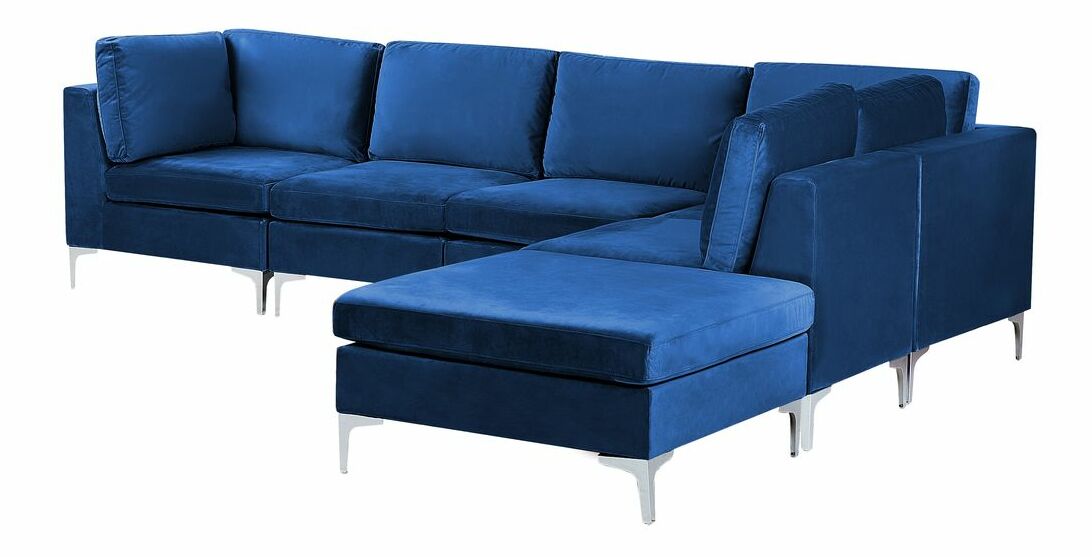 Sarokkanapé zsámollyal Eldridge (párizsi kék) (B)