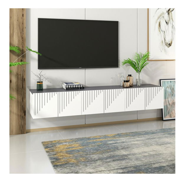 Masă TV/Dulap Kebati 3 (alb + antracit) 