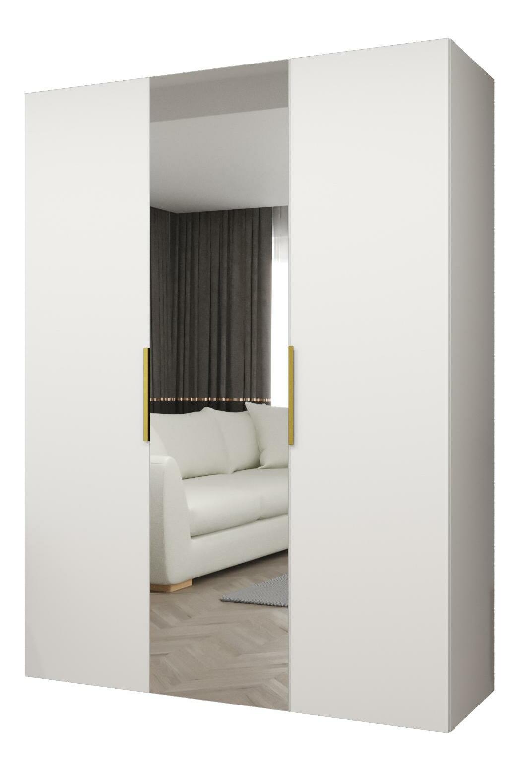 Dulap de haine 150 cm Mirabella 2 (alb + Auriu)