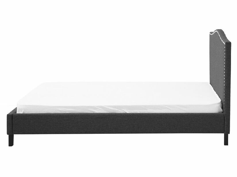 Manželská posteľ 160 cm MONTHY (s roštom a LED osvetlením) (tmavosivá)
