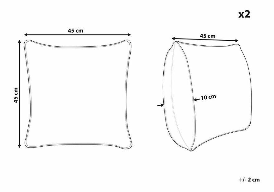 Sada 2 ozdobných vankúšov ⌀ 40 cm Molte (biela)