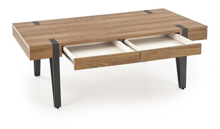 Stolić za kavu Tulnp (prirodno drvo + crna)