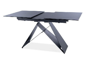 Masă de sufragerie extensibilă 120-160 cm Wallace (negru + negru) (pentru 4 până la 6 persoane)