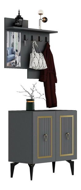 Mobilier Hol Tideno (antracit + auriu) 