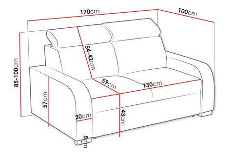 Sofa Lyseri 2 (sivo-bijela)