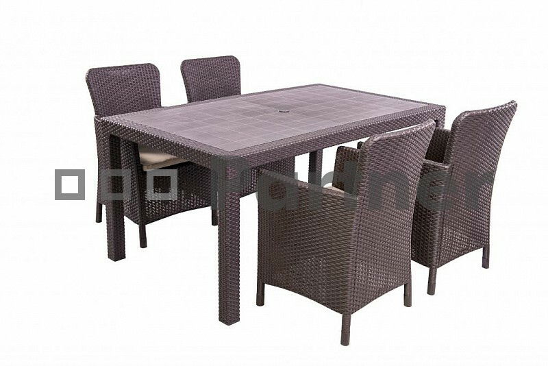 Záhradný nábytok Crazy 1+4 hnedá (Umelý ratan)