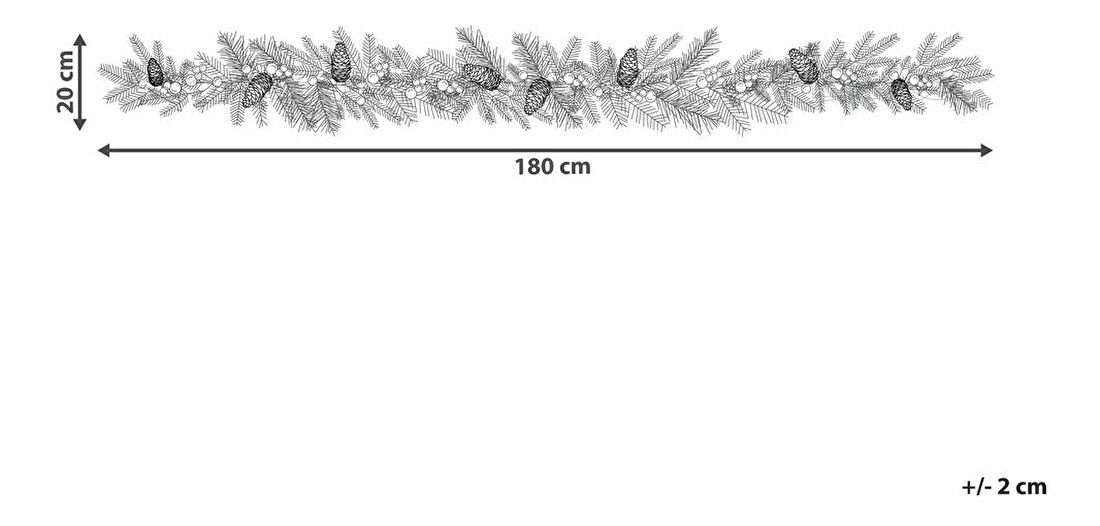 Ghirlandă de Crăciun 180 cm Thorfinn (verde) (cu iluminat)