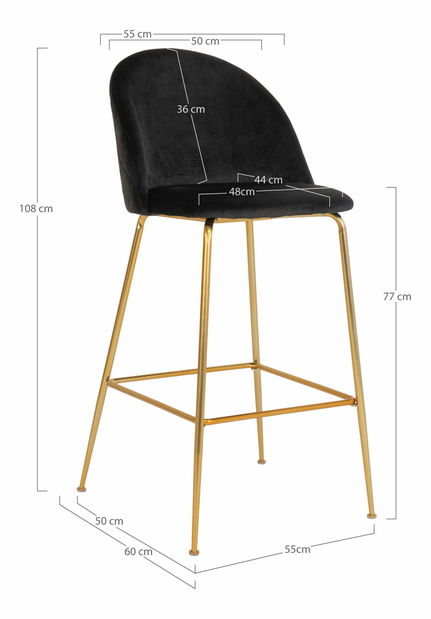 Barová stolička Llonina (čierna)