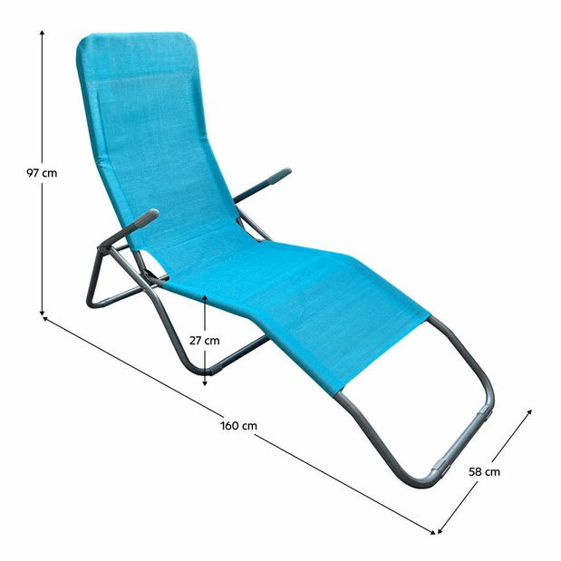 Vrtna ležaljka SELVA (plava + siva)
