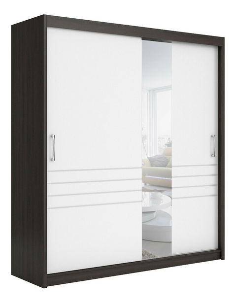 Šatníková skriňa BRW Elda F38/200/32 (wenge + biela)