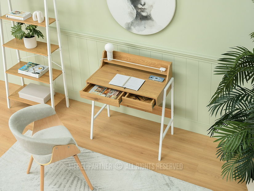 PC asztal Borge (tölgy + fehér)