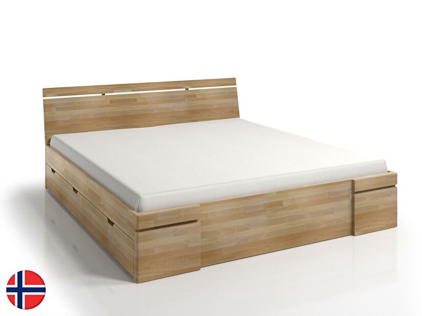 Manželská posteľ 140 cm Naturlig Bavergen Maxi DR (buk) (s roštom a úl. priestorom)