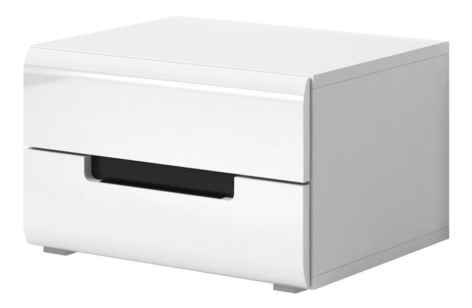 Nočný stolík Hayle Typ 22 (biela + biely vysoký lesk) *výpredaj