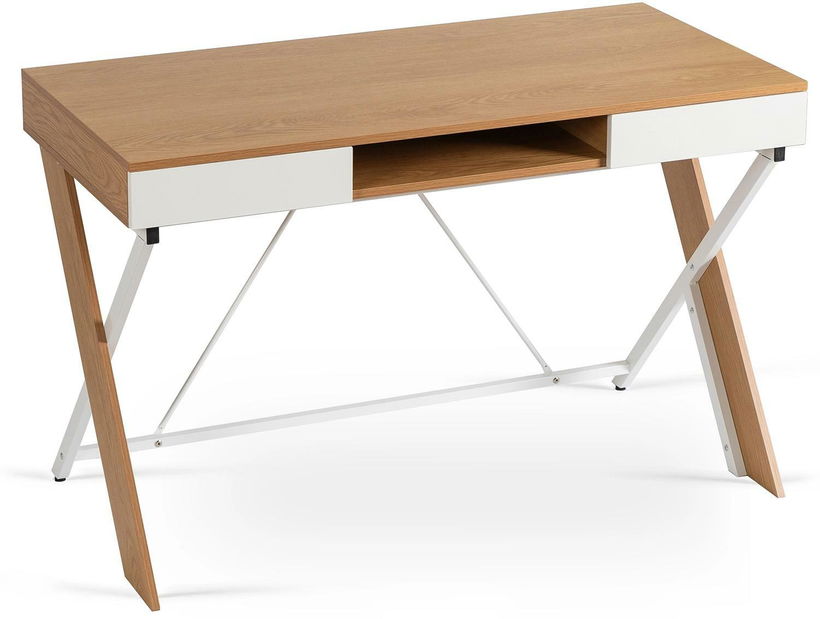 Masă de scris Reaparecio (stejar auriu + alb) 
