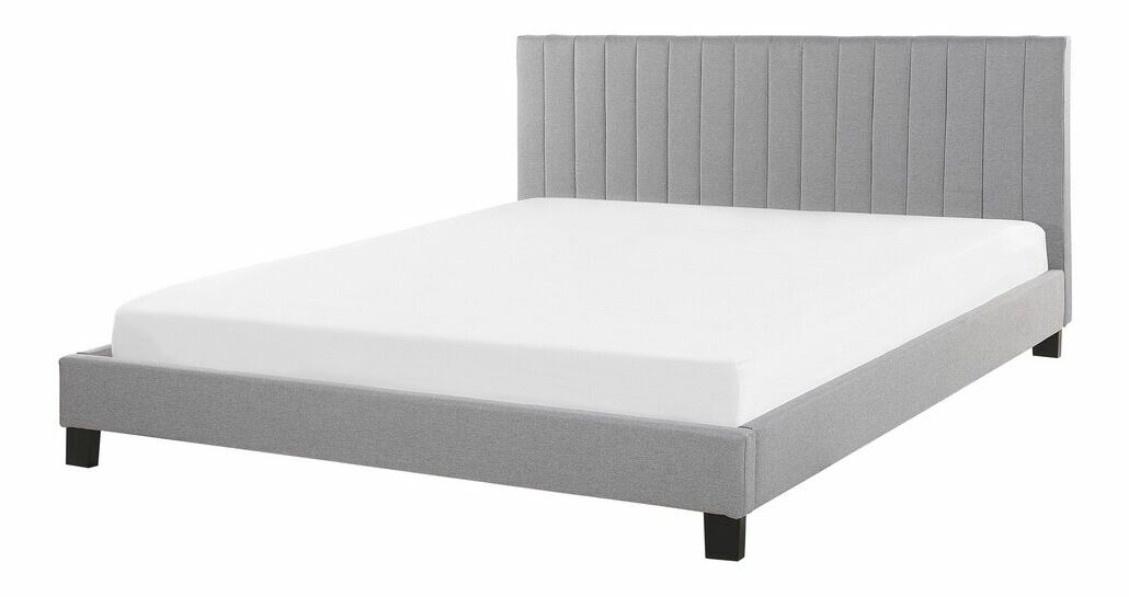 Pat matrimonial 140 cm PARASO (gri deschis) (cu somieră)