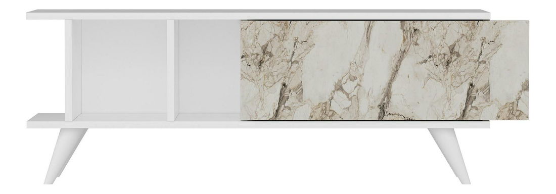 TV stolić/ormarić Tavuki (bijela + mramor)