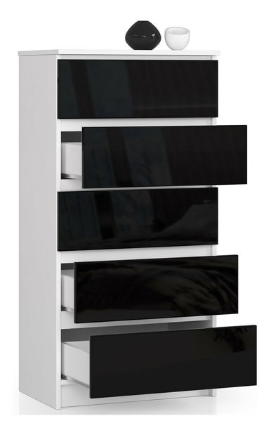 Komód Kalista V (fényes fekete)