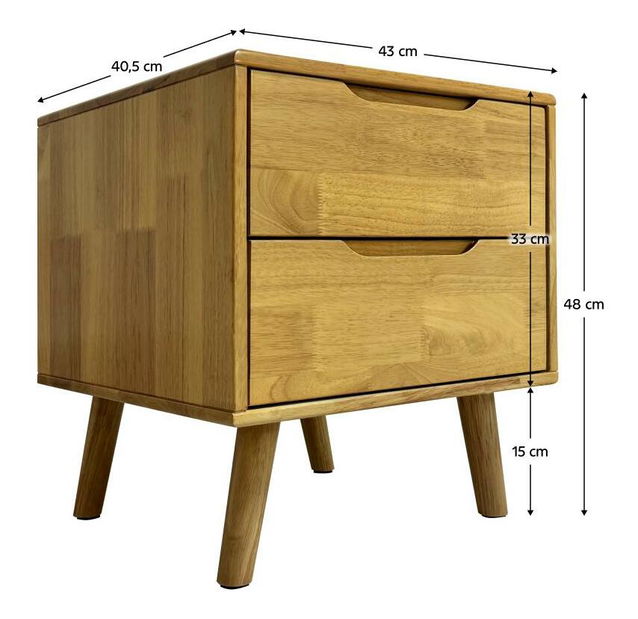 Éjjeliszekrény Bragueta (természetes) 