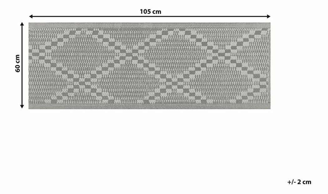 Koberec 60x105 cm JELMO (polypropylén) (sivá)