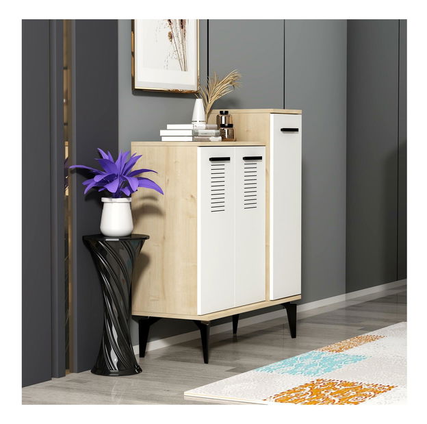 Botník (skrinka na topánky) Vipapo 10 (dub zafírový + biela)