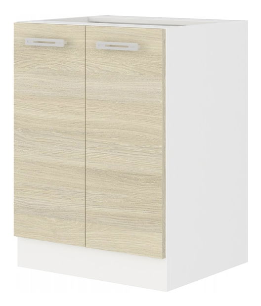 Dulap inferior de bucătărie Loile 60 D 2F BB (Alb + Stejar latte)