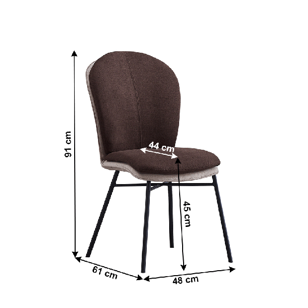 Scaun de sufragerie Siderit (terakota + gri închis)