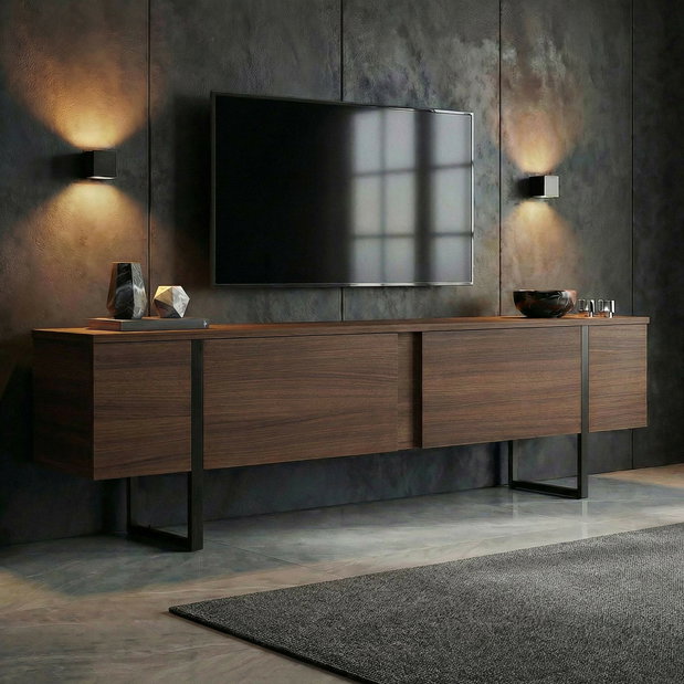 TV stolík/skrinka Ontera (orech + čierna)