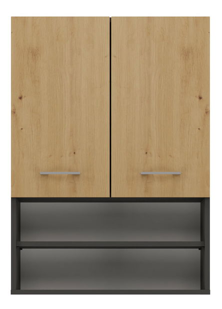 Zidni kupaonski ormarić Perdieron 1 (antracit + hrast artisan)