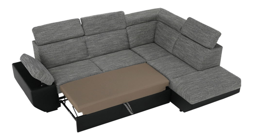 Rohová sedačka Anoral čierna + melír (P)