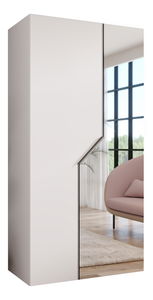 Šatníková skriňa Alaris 2 100 (biela + kašmír) (so zrkadlom)