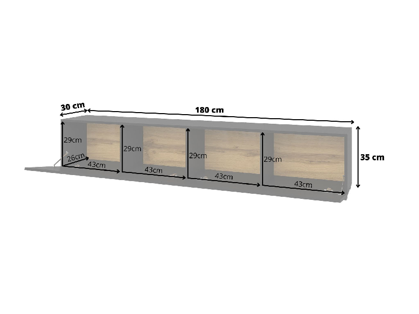 Tv stolík/skrinka Avernic Typ 40 (onyx čierna + dub wotan)