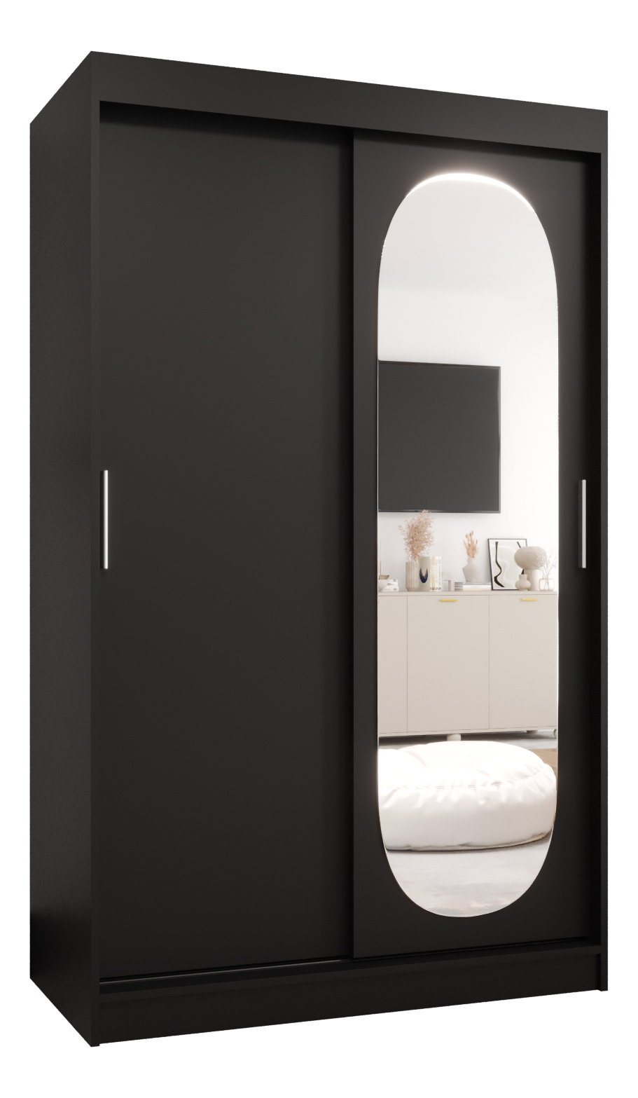 Ruhásszekrény 120 cm Ronny (fekete)