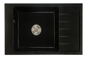Kuchynský drez Lurano (čierna) (s 3 otvormi pre batériu) (P)
