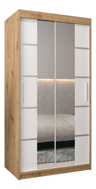 Šatníková skriňa 120 cm Verika 4 120 (dub artisan + biela)
