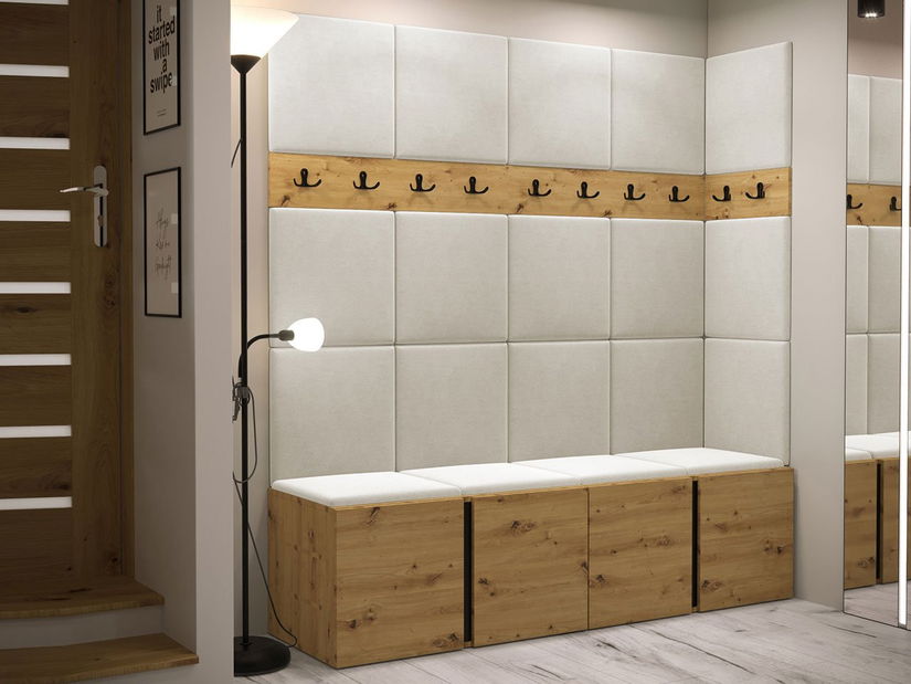 Mobilier hol Tovenaz II (stejar artisan + negru)