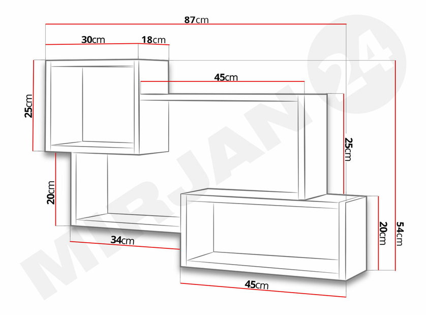 Polica Cygni 005 (dub sonoma + biela) *výpredaj