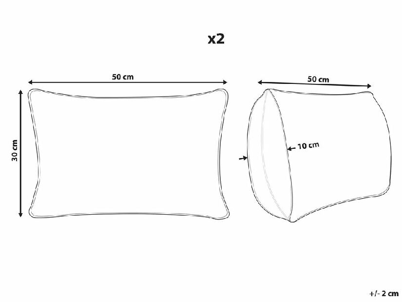 Set 2 ukrasna jastuka 30 x 50 cm Neel (siva)
