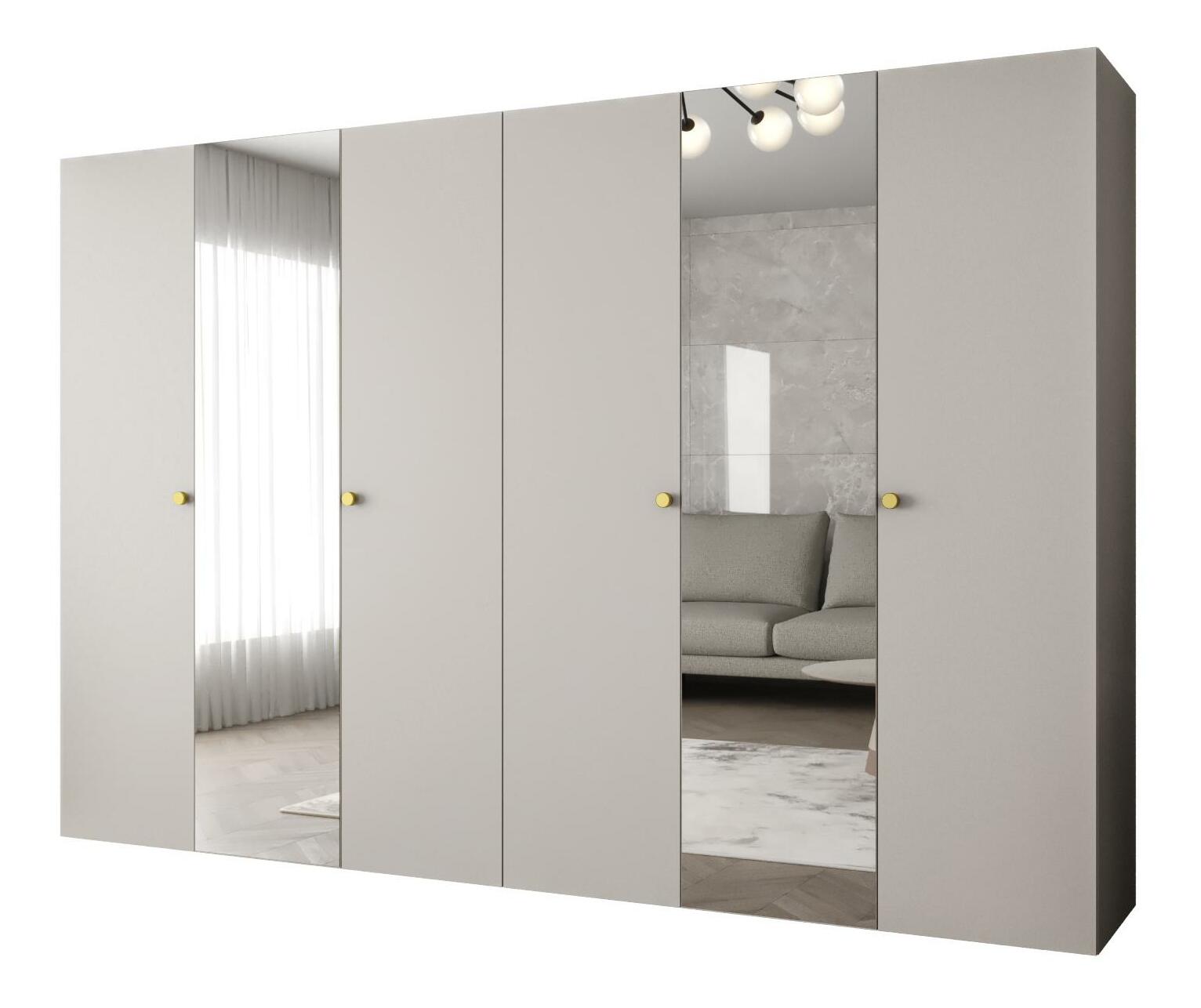 Ruhásszekrény 300 cm Parna 2 (kasmír + arany)