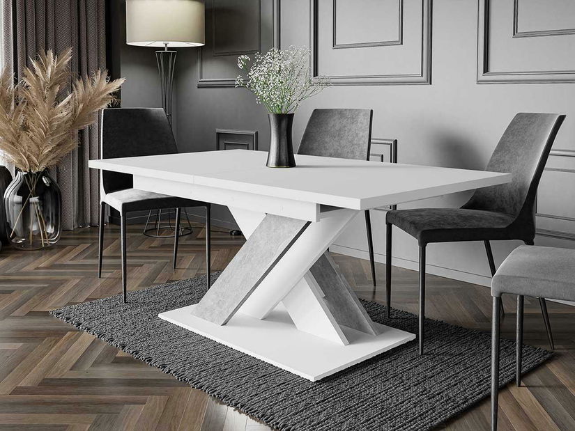 Blagovaonski stol Lezuma (bijela + beton) *rasprodaja 