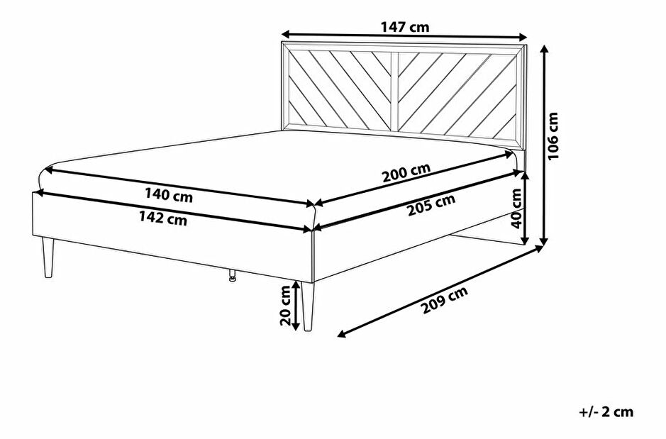 Manželská posteľ 140 cm MILLET (s roštom) (tmavé drevo)