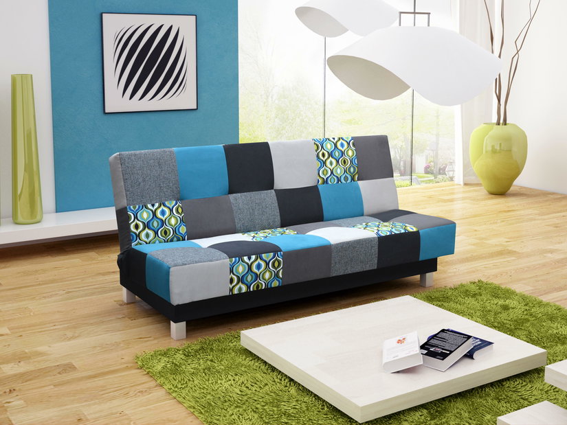 Pohovka trojsedačka Amara (sivá + modrá)