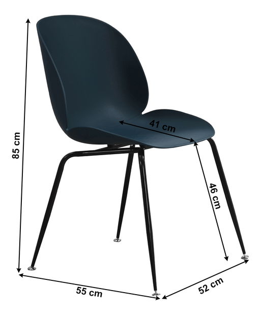 Jedálenská stolička Ikaite (tmavomodrá + čierna)