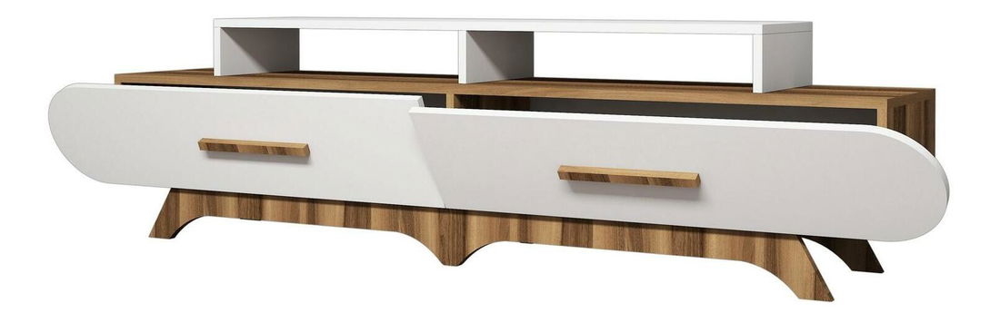 Masă TV/Dulap Florian (Nuc + Alb)