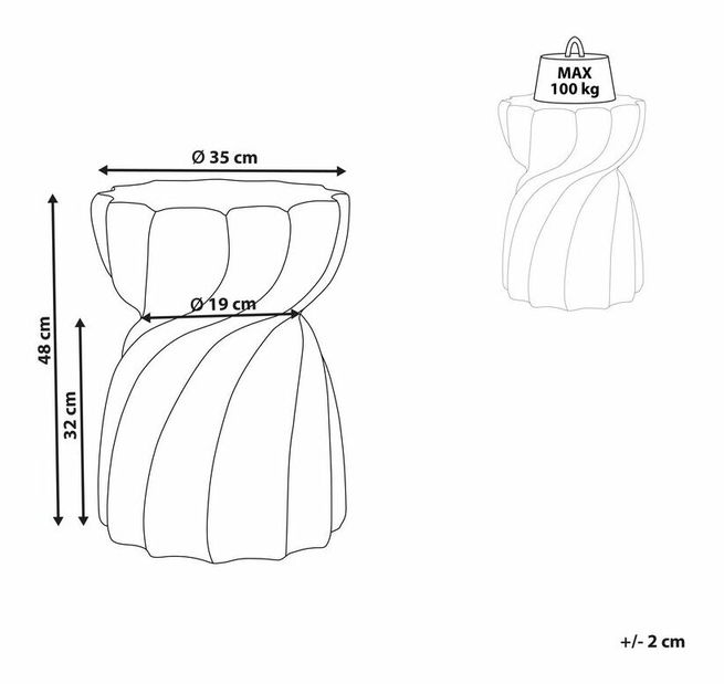 Pomoćni stolić Agda (siva)