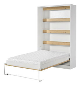 Sklopiv krevet 120 Perfecto I (bijela + hrast + crna) (vertikalni) (bez rasvjete)