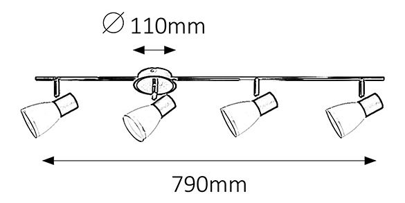 Bodové svietidlo Ati 5979 (čierna + chrómová)