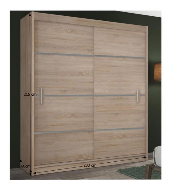 Dulap de haine Magnet 203 (Stejar sonoma + gri)